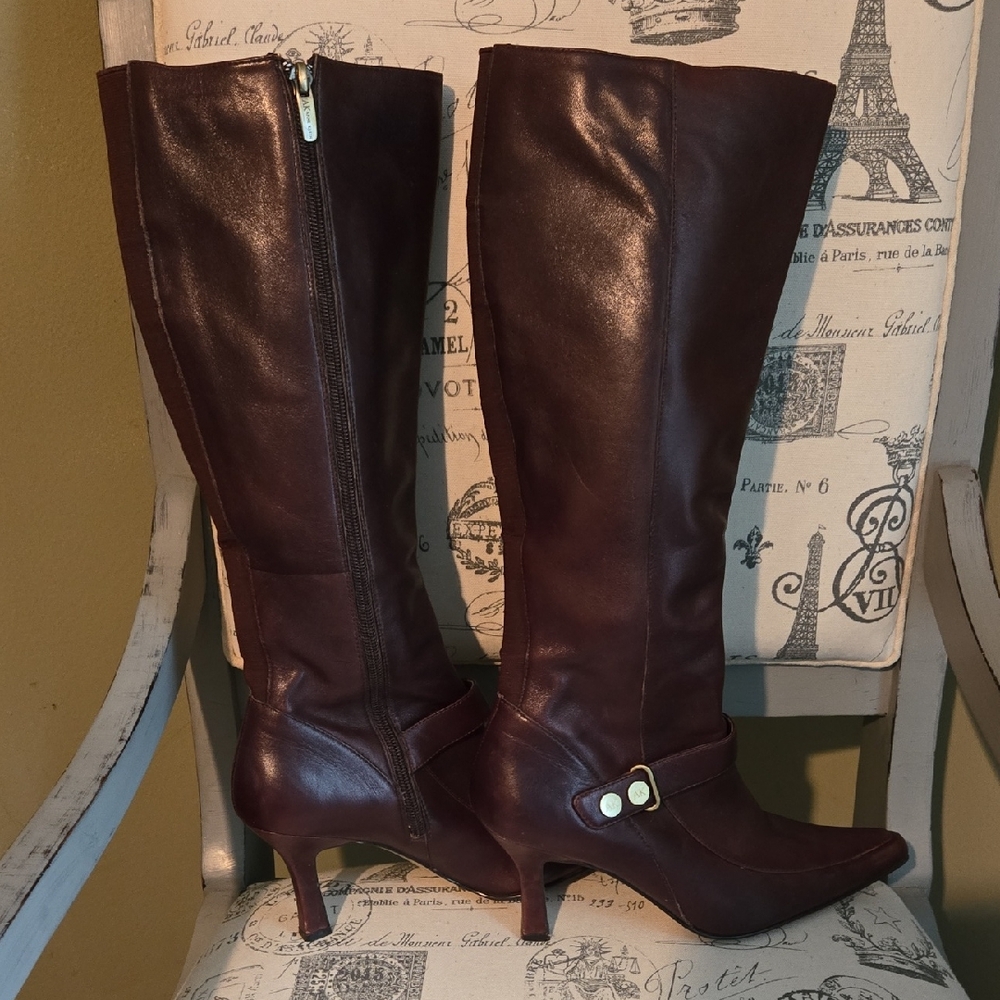 Anne Klein Dark Brown Heeled Boots